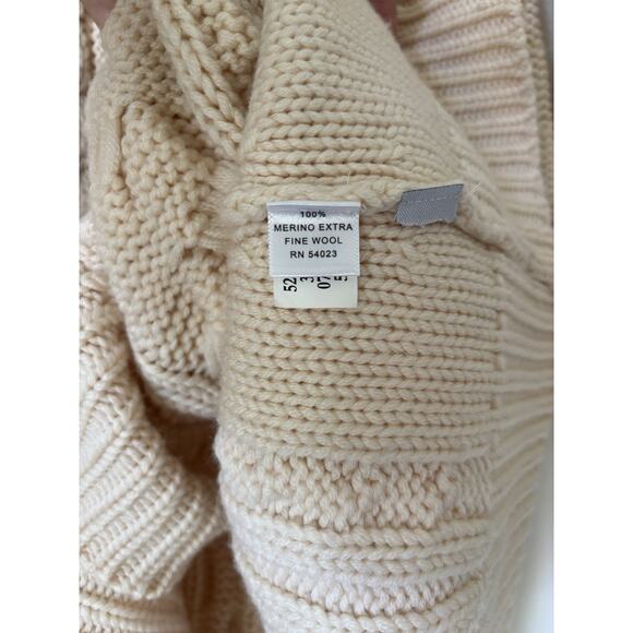 Banana Republic Cardigan Medium Wool Cable Knit Longline Buttons Sweater - Picture 11 of 13